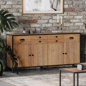 Ooki Reclaimed Wood 4 Door Medium Sideboard