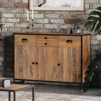 Ooki Reclaimed Wood 3 Door Small Sideboard