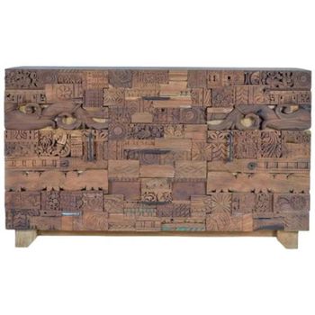 Omao Carved Mango Wood 150cm 2 Door Medium Sideboard