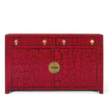 Pesaro Red Mango Wood 150cm 2 Door Medium Sideboard