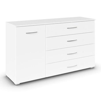 Aditio Alpine White 120cm 1 Door 4 Drawer Medium Sideboard