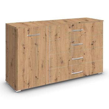 Aditio Artisan Oak 120cm 1 Door 4 Drawer Medium Sideboard