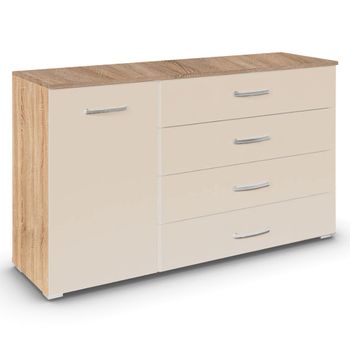Aditio Sonoma Oak and Champagne 120cm 1 Door 4 Drawer Medium Sideboard
