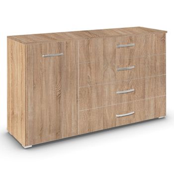 Aditio Sonoma Oak 120cm 1 Door 4 Drawer Medium Sideboard