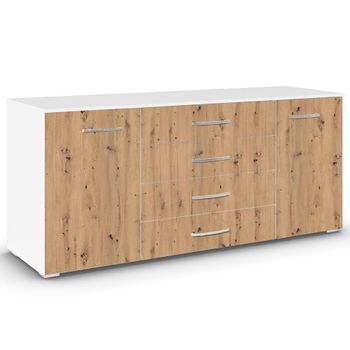 Aditio Alpine White and Artisan Oak 160cm 2 Door Large Sideboard
