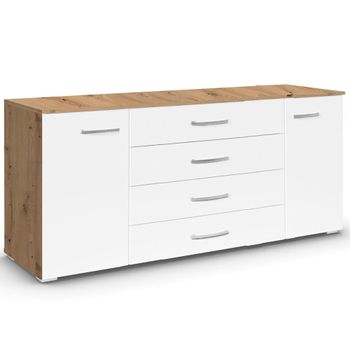 Aditio Artisan Oak and Alpine White 160cm 2 Door Large Sideboard