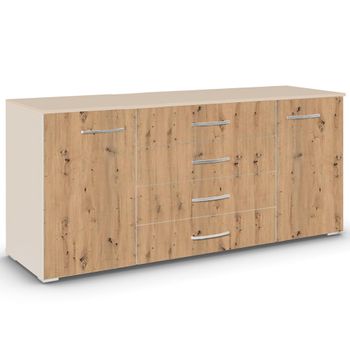 Aditio Champagne and Artisan Oak 160cm 2 Door Large Sideboard