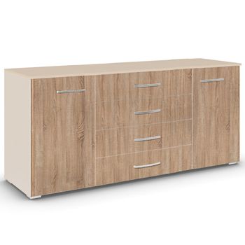 Aditio Champagne and Sonoma Oak 160cm 2 Door Large Sideboard