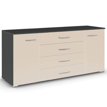 Aditio Metallic Dark Grey and Champagne 160cm 2 Door Large Sideboard
