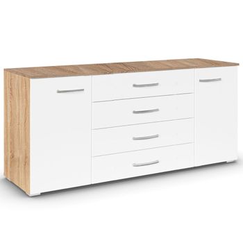 Aditio Sonoma Oak and Alpine White 160cm 2 Door Large Sideboard