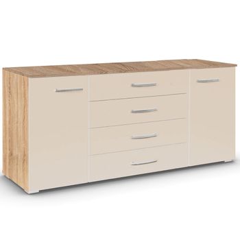 Aditio Sonoma Oak and Champagne 160cm 2 Door Large Sideboard