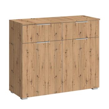 Alabama Artisan Oak 80cm 2 Door 2 Drawer Small Sideboard
