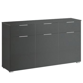 Alabama Metallic Dark Grey 120cm 3 Door Medium Sideboard