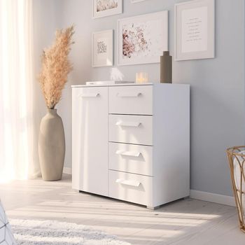 Evelyn Alpine White 80cm 1 Door Small Sideboard