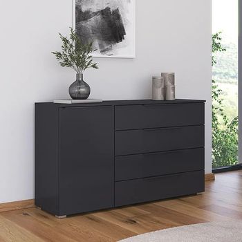 Monostar Metallic Dark Grey 120cm 1 Door Wide Sideboard