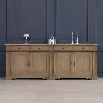 Rustic Wood 4 Door Extra Large Sideboard