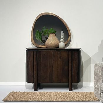 Salano Chestnut Mango Wood 2 Door Small Curved Sideboard