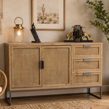 Distressed Rustic 120cm 2 Door Medium Sideboard