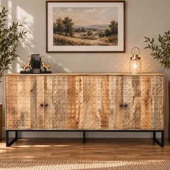 Mango Wood 168cm 4 Door Large Sideboard