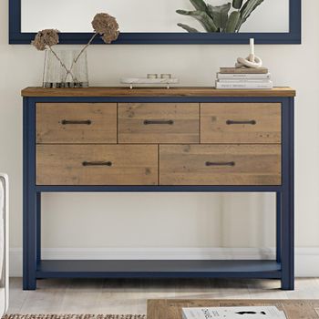 Splash Blue 5 Drawer Medium Sideboard