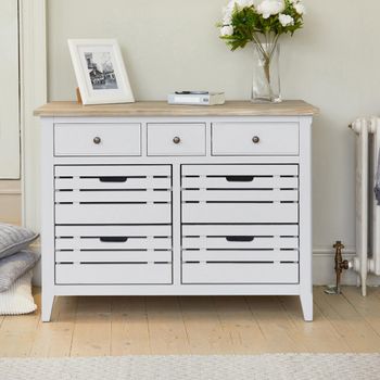 Signature Grey Painted 7 Drawer Sideboard