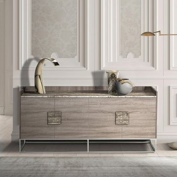 Tribeca Marble and Metal Small Buffet Sideboard - Sizes Available