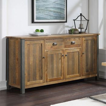 Urban Elegance Reclaimed Wood 4 Door Large Sideboard