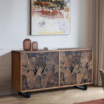 Valentia Artisan Acacia Wood 190cm 4 Door Extra Large Sideboard