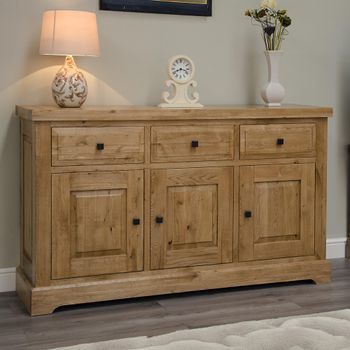 Deluxe Oak 159cm 3 Door Large Sideboard