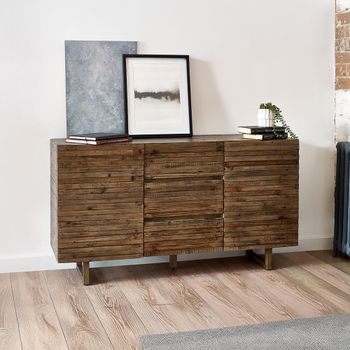 Woburn Reclaimed Pine 145cm 2 Door 3 Drawer Medium Sideboard