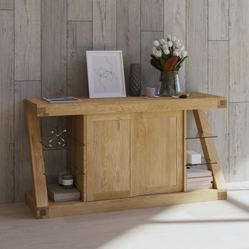 Z Designer Oak 145cm 2 Door Medium Sideboard