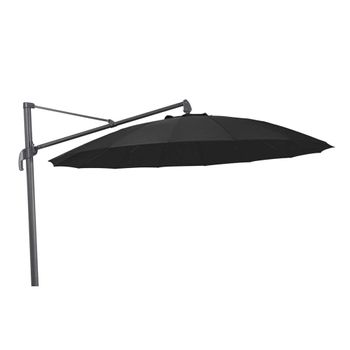 Charcoal Aluminium Round Outdoor Cantilever Parasol with Plastic Fillable Base - 300cm
