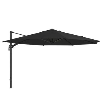 Charcoal Aluminium Round Outdoor Cantilever Parasol with Plastic Fillable Base - 350cm
