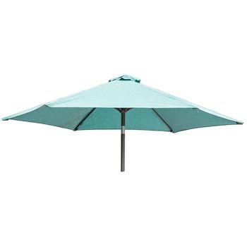 Light Blue Polyester Fabric Round Outdoor Parasol Tilt and Crank with Granite Base - 250cm