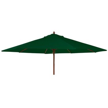 Green Eucalyptus Wood Round Outdoor Parasol with Granite Base - 270cm