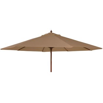 Taupe Eucalyptus Wood Round Outdoor Parasol with Granite Base - 270cm