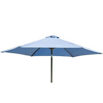 Blue Aluminium Tilting Round Outdoor Parasol with Granite Base - 300cm
