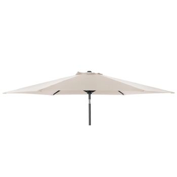 Ecru Aluminium Tilting Round Outdoor Parasol with Granite Base - 300cm