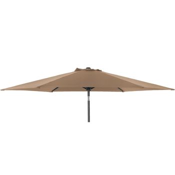 Taupe Aluminium Tilting Round Outdoor Parasol with Granite Base - 300cm