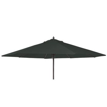 Charcoal Eucalyptus Wood Round Outdoor Parasol with Granite Base - 300cm