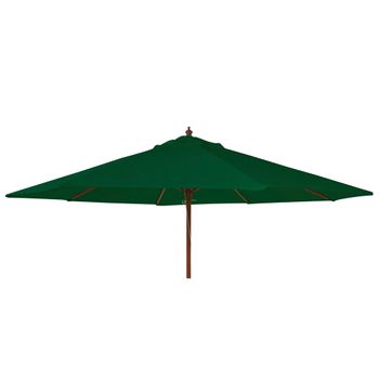 Green Eucalyptus Wood Round Outdoor Parasol with Granite Base - 300cm