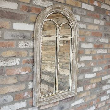 Rustic Wood Arch Wall Mirror