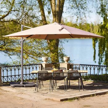 Baza Sand Metal Hanging Parasol - 295cm x 295cm
