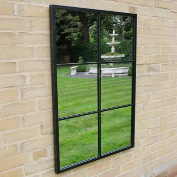 Garden Black Metal Outdoor Mirror