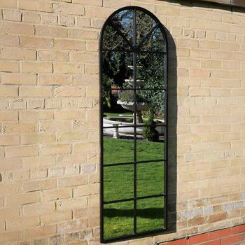 Garden Black Metal Window Mirror