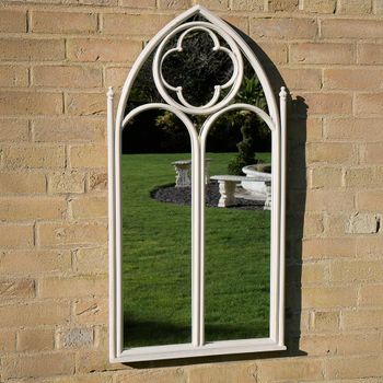 Garden Off White Metal Gothic Mirror