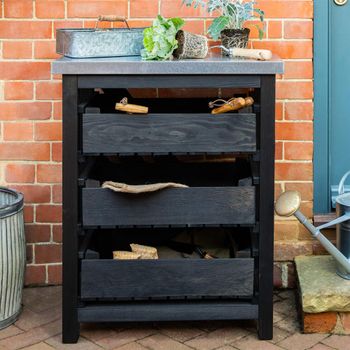 Moreton Black Spruce 3 Drawer Outdoor Garden Shed Unit
