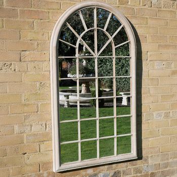 Garden Cream Metal Rustic Arch Mirror
