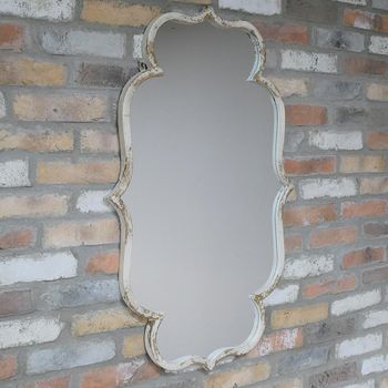 White Metal Rustic Wall Mirror