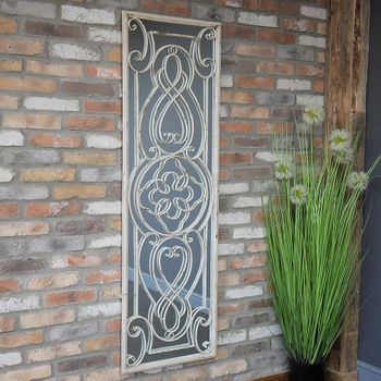 White Rustic Rectangular Wall Mirror